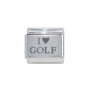 I love Golf - plain laser 9mm Italian Charm