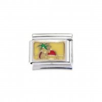 Sunset on beach 9mm Italian charm