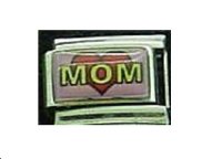 Mom in heart pink - 9mm Photo Italian charm