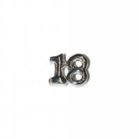 18 silvertone birthday 7mm floating charm