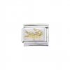 Goldtone Crocodile - enamel 9mm Italian charm