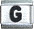 Letter G black - 9mm Italian charm