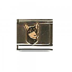 Doberman dog - enamel 9mm Italian charm
