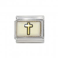 Yellow cross - 9mm photo Italian charm