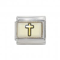 Yellow cross - 9mm photo Italian charm