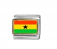 Flag - Ghana photo enamel 9mm Italian charm