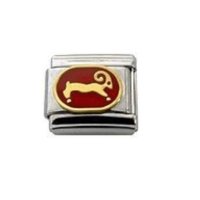 Aries enamel charm red (21/3-20/4) 9mm Italian charm