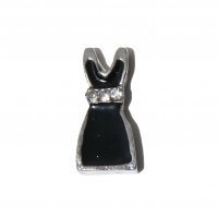 Black dress 11mm floating locket charm