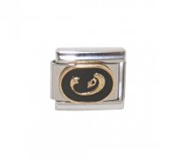 Virgo Black Oval enamel (24/8-23/9) 9mm Italian charm