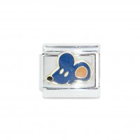 Mouse Head - 9mm enamel Italian charm