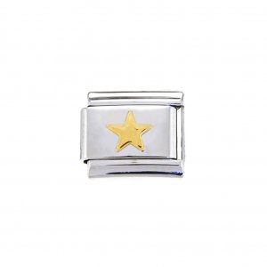 Gold star 9mm Italian charm - fits classic 9mm charm bracelets