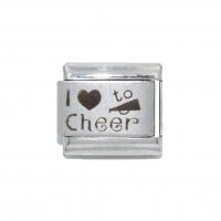 I love to cheer - plain laser - 9mm Italian Charm