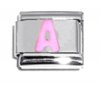 Pink Letter A - 9mm Italian charm