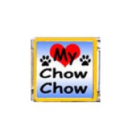 Love my Chow Chow - dog - enamel 9mm Italian charm