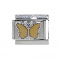 November Plain Butterfly Birthmonth Citrine - 9mm Italian Charm