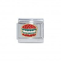 Burger - 9mm enamel Italian charm