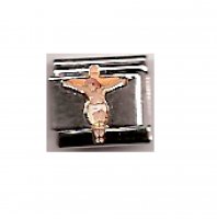 Jesus on the cross (b) - enamel 9mm Italian charm