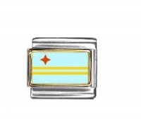 Flag - Aruba photo enamel 9mm Italian charm