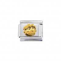 Boy's face - goldtone 9mm Italian charm