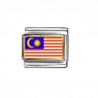 Flag - Malaysia photo enamel 9mm Italian charm