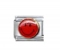 Flag - China - smiley face enamel 9mm Italian charm