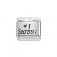 #1 Secretary - 9mm Laser Italian Charm