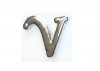 Silvertone flat letter V - floating memory locket charm