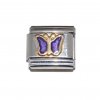 Purple sparkly butterfly enamel 9mm Italian Charm