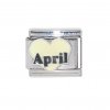 April in Sparkly Heart - Birthmonth 9mm Italian charm