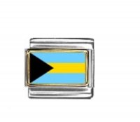 Flag - Bahamas photo enamel 9mm Italian charm