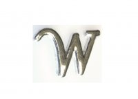 Silvertone flat letter W - floating memory locket charm