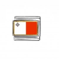 Flag - Malta photo enamel 9mm Italian charm
