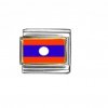 Flag - Laos photo enamel 9mm Italian charm