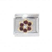 January Flower New Birthstone - Garnet - 9mm Italian charm