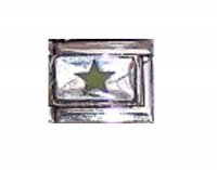 August - Birthmonth star silvery background 9mm Italian charm