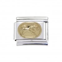 Leo Gold Oval (a) enamel (24/7-23/8) 9mm Italian charm