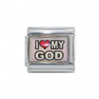 I Love my god - 9mm photo Italian charm