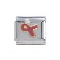 Breast cancer ribbon (a) - Enamel 9mm Italian charm