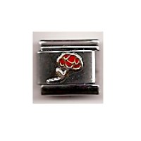 Red rose (c) - 9mm Italian charm