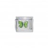 August Sparkly butterfly Birthmonth - Peridot 9mm Italian charm