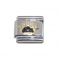 Sparkly black crown - 9mm Italian charm