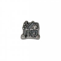 House with stone 8mm floating locket charm