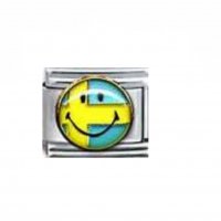 Flag - Sweden - smiley face enamel 9mm Italian charm