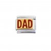 Dad - red on gold enamel 9mm Italian charm