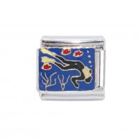 Scuba diver - 9mm enamel Italian charm