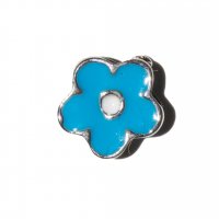 Blue and white flower 8mm floating locket charm