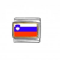 Flag - Slovenia photo enamel 9mm Italian charm