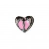 Baby pink feet on heart 8mm floating locket charm
