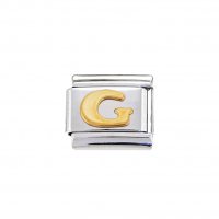 Gold colour Letter G - 9mm Italian charm