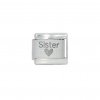 Sister with heart - plain 9mm laser Italian charm